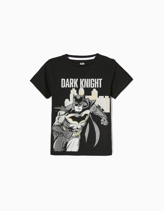 T-shirt de Algodão para Menino 'Dark Knight', Preto