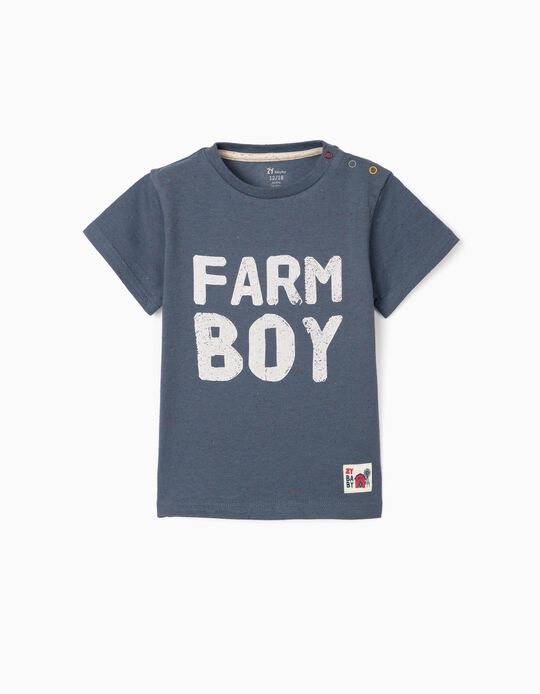 T-shirt for Baby Boys, 'Farm Boy', Blue