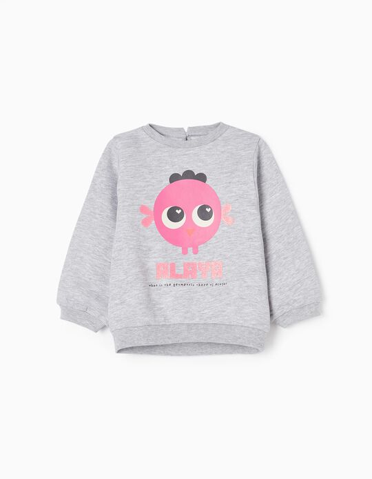 Cotton Sweatshirt for Baby Girls 'Alaya', Grey