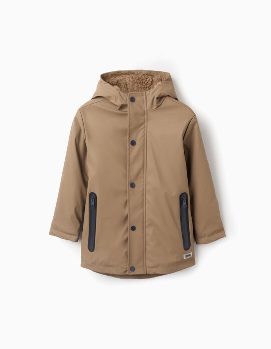 Comprar Online Parka de Borracha com Forro de Sherpa para Menino, Castanho