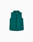 Padded Gilet with Polar Lining for Boys, Green