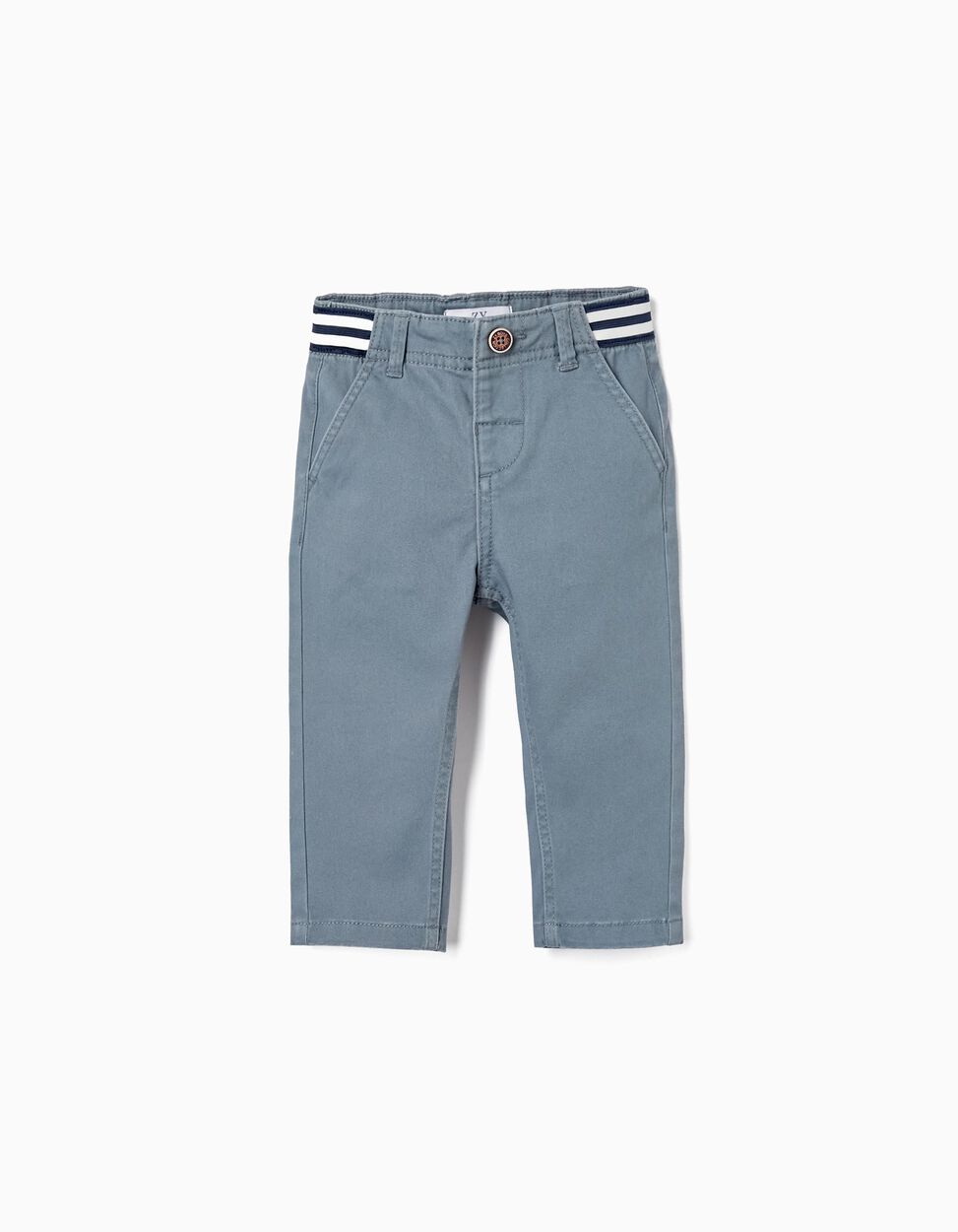 Buy Online Twill Chino Trousers for Baby Boys, Blue