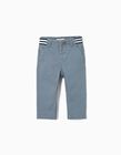Buy Online Twill Chino Trousers for Baby Boys, Blue