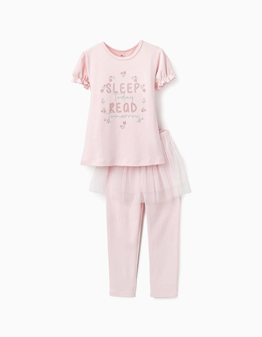 Comprar Online Pijama Brilha no Escuro com Saia de Tule para Menina 'Sleep', Rosa