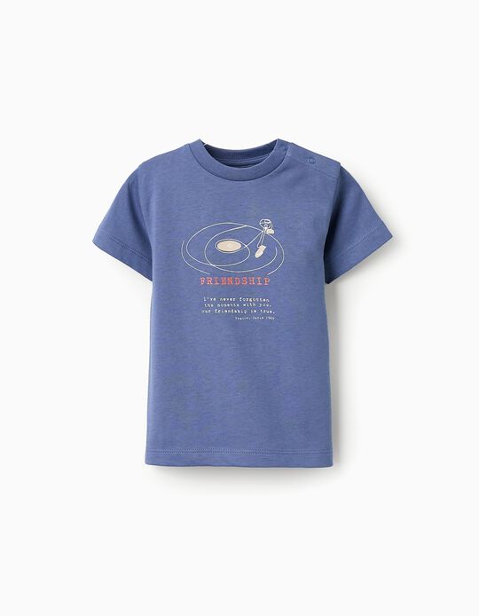 Comprar Online T-shirt de Algodão para Bebé Menino 'Amizade', Azul