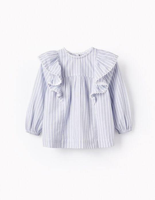 Comprar Online Blusa de Algodão às Riscas para Bebé Menina, Branco