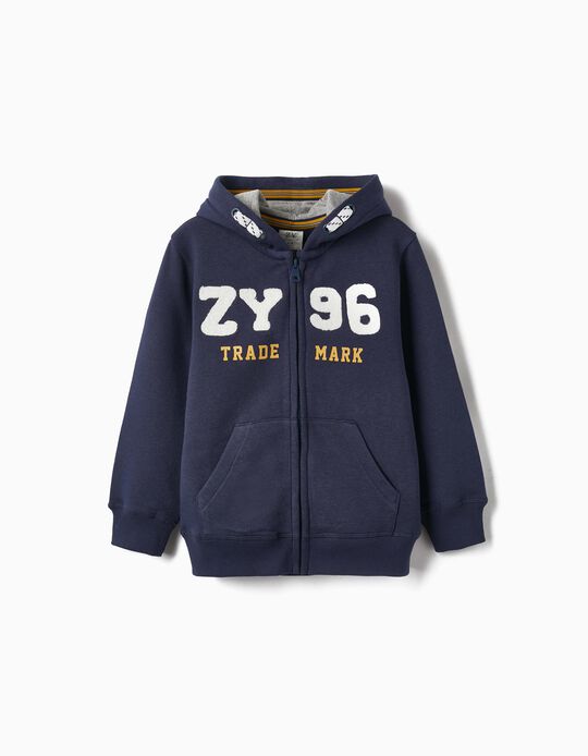 Hooded Jacket with Zipper for Boys 'ZY 96', Dark Blue