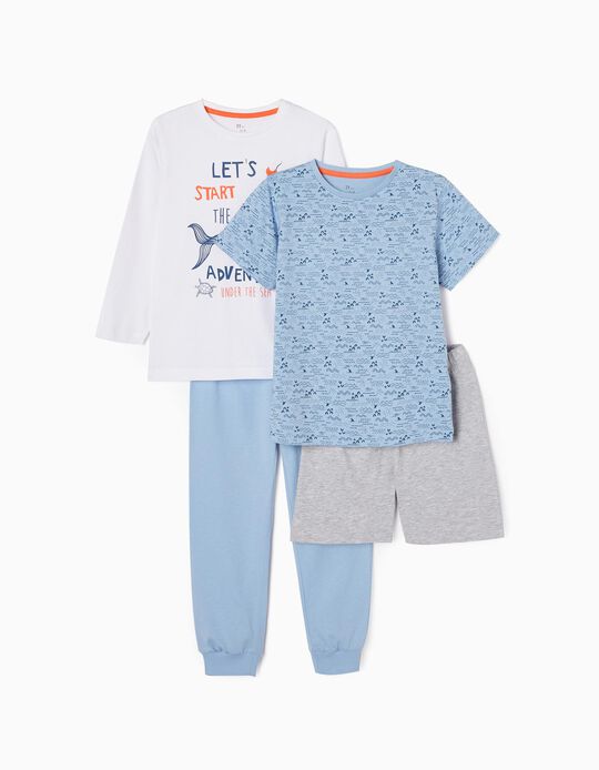 2-Pack Cotton Pyjamas for Boys 'Sea Life', Multicoloured