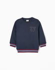 Brushed Cotton Sweatshirt for Boys 'ZY 96', Dark Blue