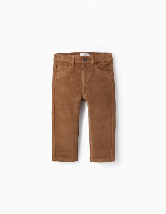 Corduroy Trousers for Baby Boys, Beige