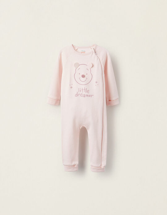 Cotton Babygrow for Baby Girls 'Winnie the Pooh', Pink