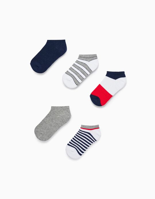 Pack of 5 Pairs of Socks for Boys, Multicoloured