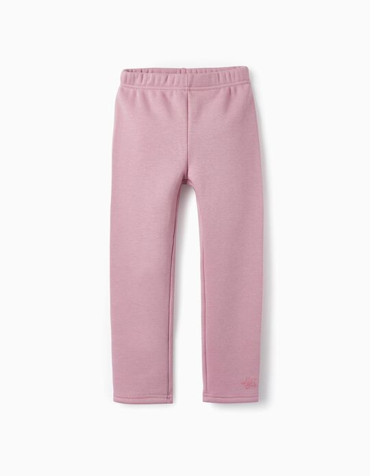 Fleece Leggings for Girls, Pink