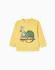 Cotton Sweatshirt for Baby Boys 'Chameleon', Yellow