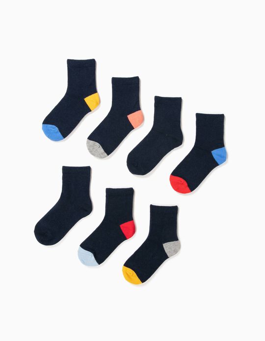 7-Pack Pairs of Socks for Boys, Dark Blue