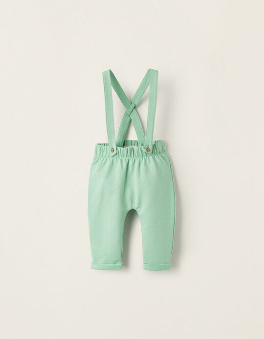 Pantalones con Tirantes Desmontables para Recién Nacido 'Zanahorias', Verde