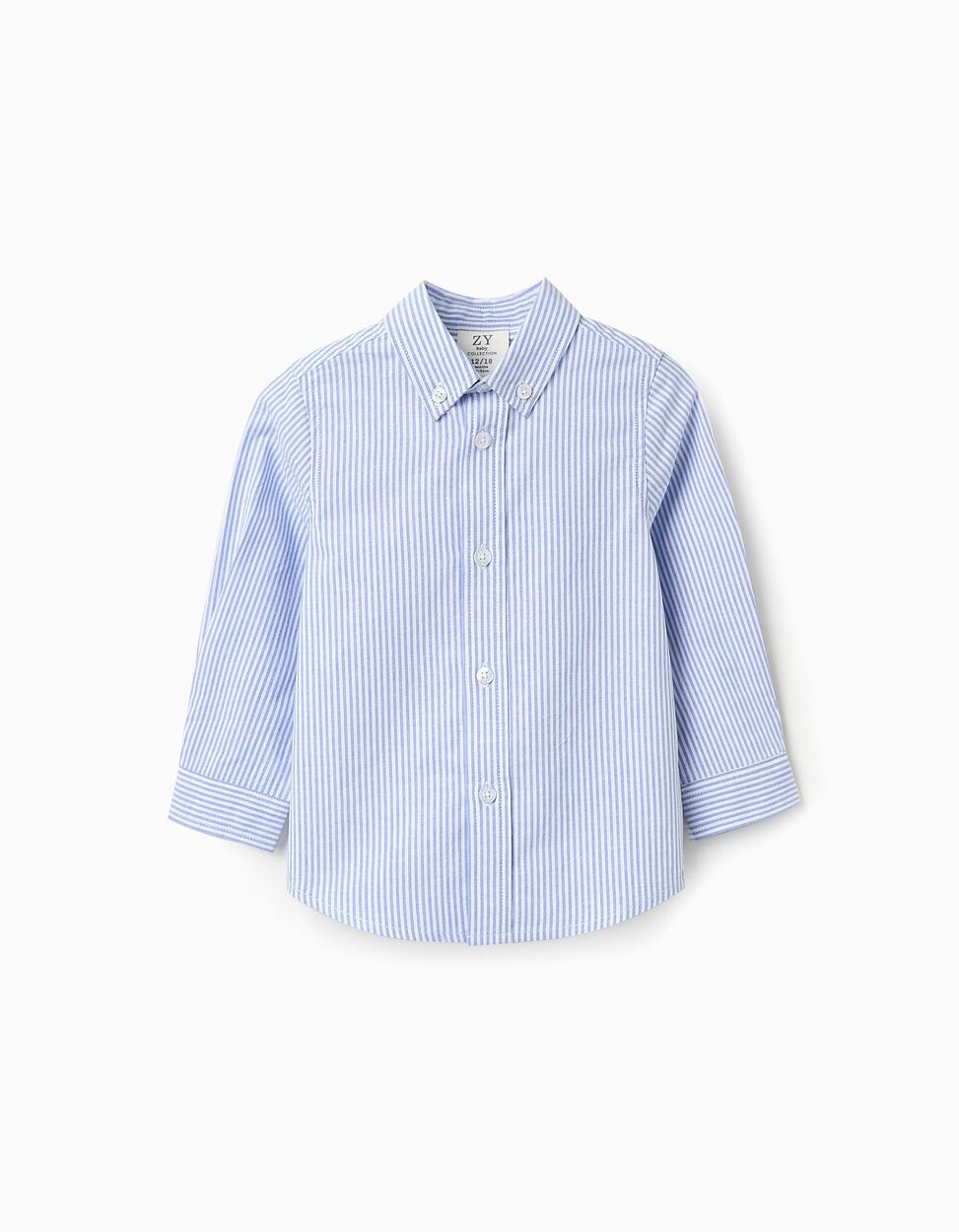 Buy Online Cotton Striped Shirt for Baby Boys, White/Blue