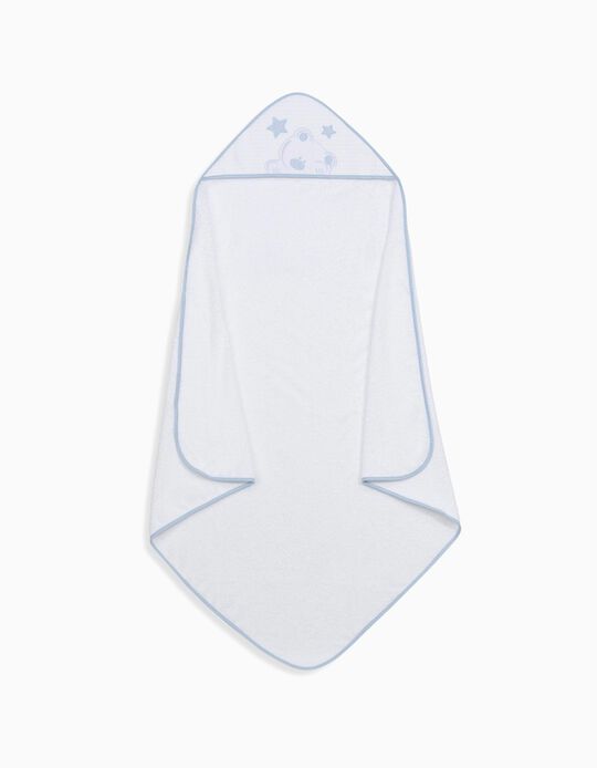 Bath Towel 100x100cm Viggo Don Algodon, White/Blue