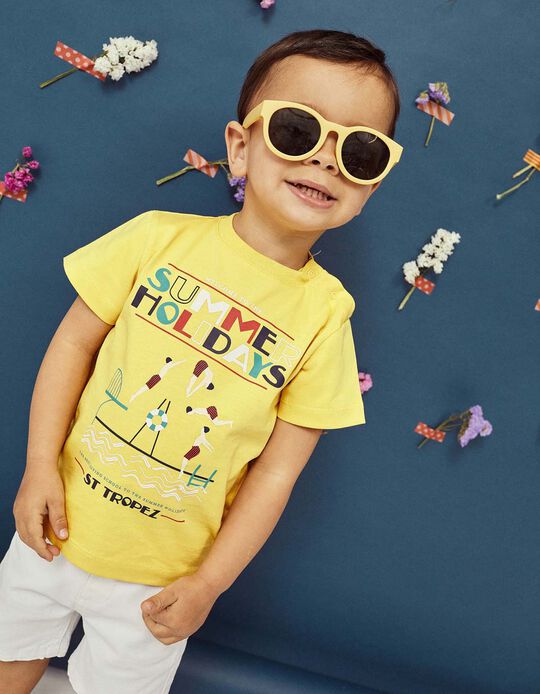 T-Shirt para Bebé Menino 'Summer Holidays', Amarelo