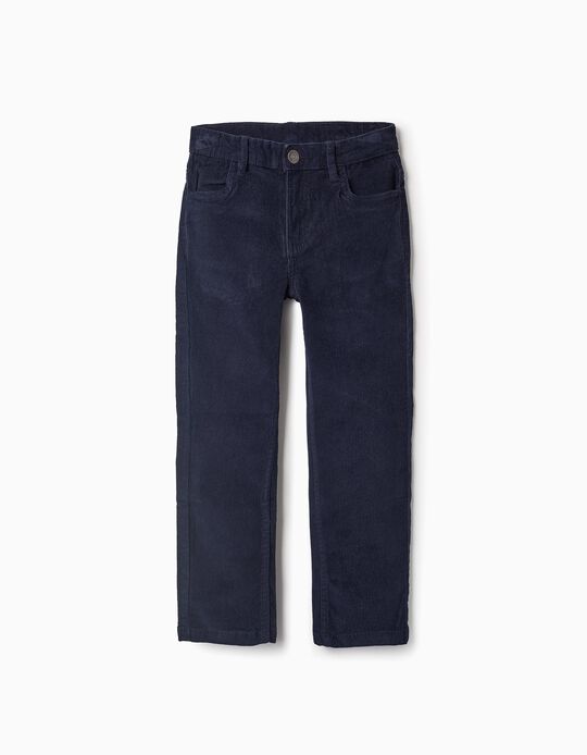 Buy Online Corduroy Trousers for Boys 'Slim', Dark Blue