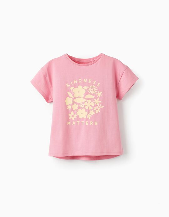 Comprar Online T-Shirt de Manga Curta para Menina 'Kindness Matters', Rosa