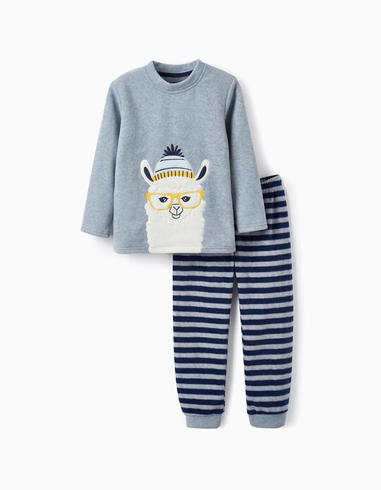 Polar Pyjama for Boys 'Llama', Grey/Dark Blue