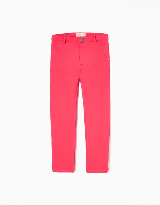 Brushed Cotton Jeggings for Girls 'Skinny Fit', Pink