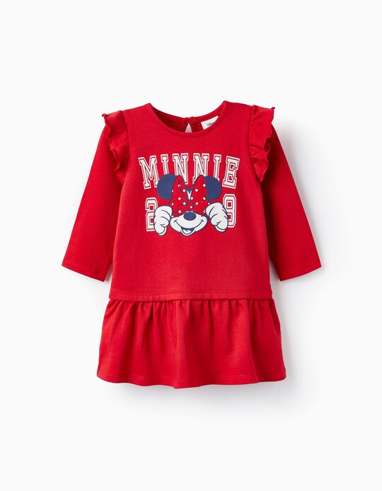 Cotton Dress with Ruffles for Baby Girls 'Minnie', Red