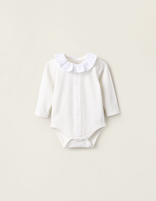 Comprar Online Body-Camisa com Folhos para Recém-Nascida, Branco