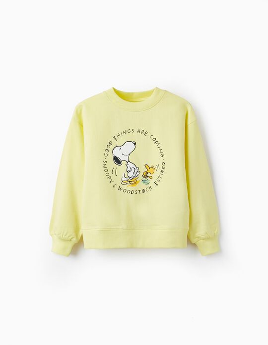 Cotton Sweatshirt for Girls 'Snoopy', Yellow