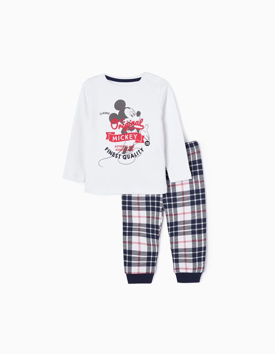 Cotton Pyjamas for Baby Boys 'Mickey', White/Black/Red