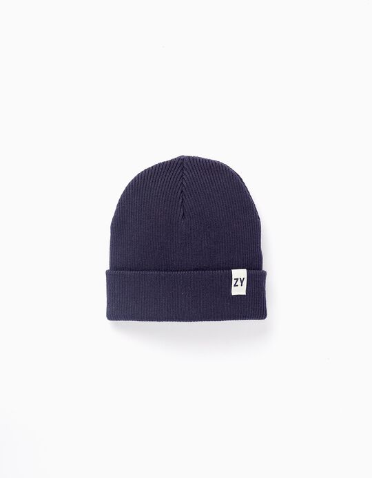 Comprar Online Gorro Canelado Flexível para Menino, Azul Escuro