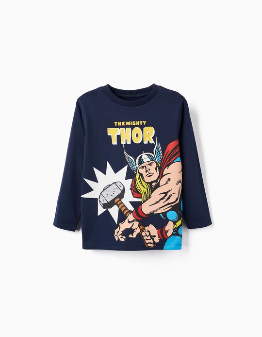T-shirt de Algodão para Menino 'Thor', Azul Escuro