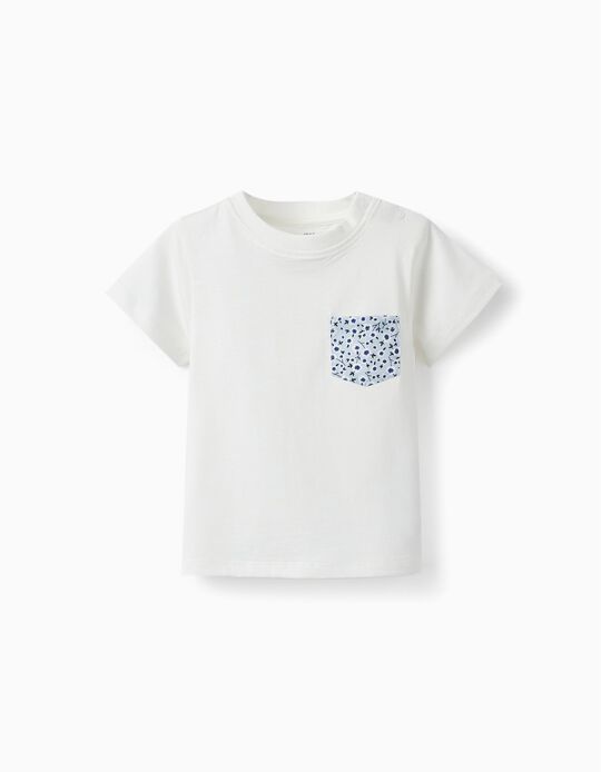 Comprar Online T-Shirt de Algodão para Bebé Menino, Branco