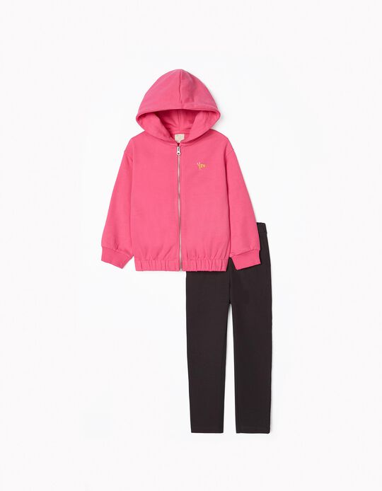 Jacket + Leggings for Girls, Pink/Dark Grey