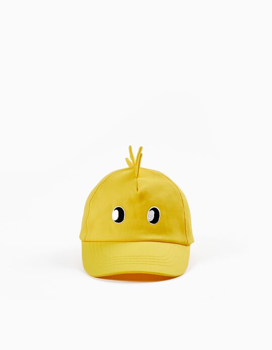 Cotton Cap for Baby Boys 'Duck', Yellow