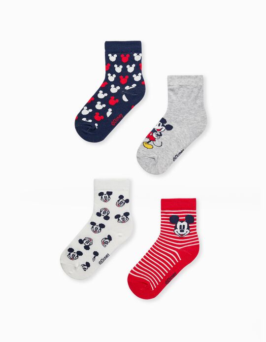 Pack of 3 Pairs of Mickey Mouse Socks by Disney® - grey dark solid