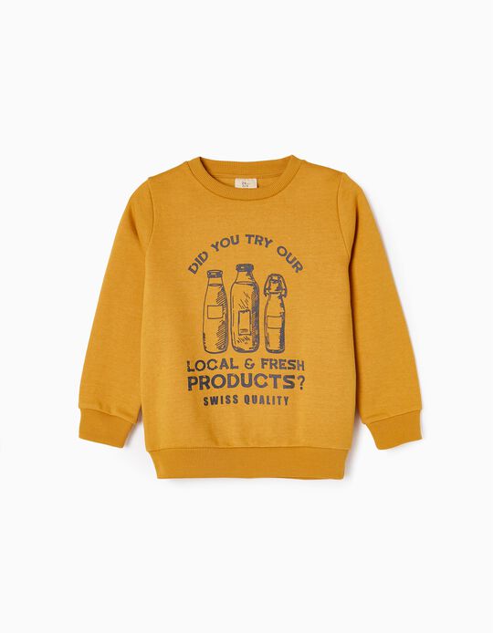 Brushed Cotton Sweatshirt for Boys 'Local Products', Yellow