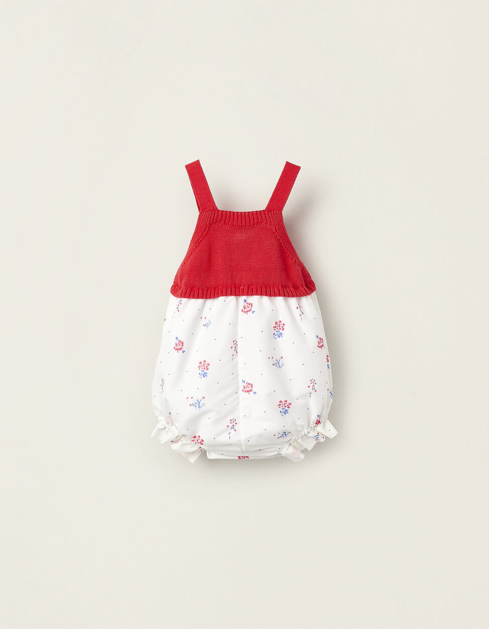 Buy Online Dual-fabric Jumpsuit for Newborn Girls, Red/White