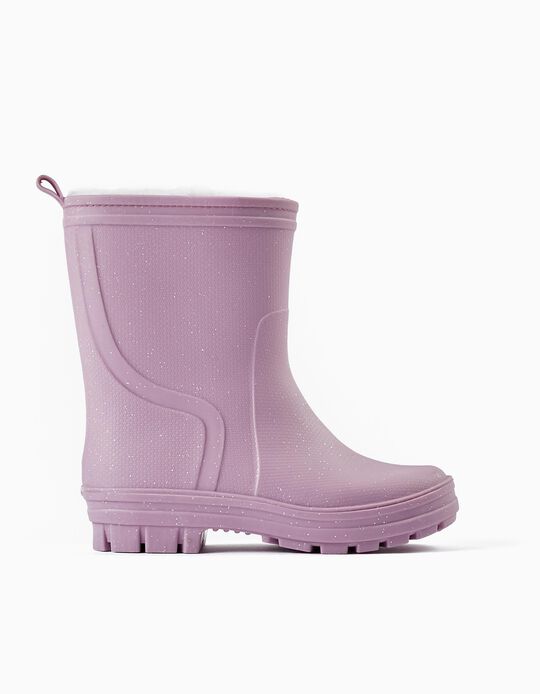 Rain Boots with Polar Lining for Girls, Lilac
