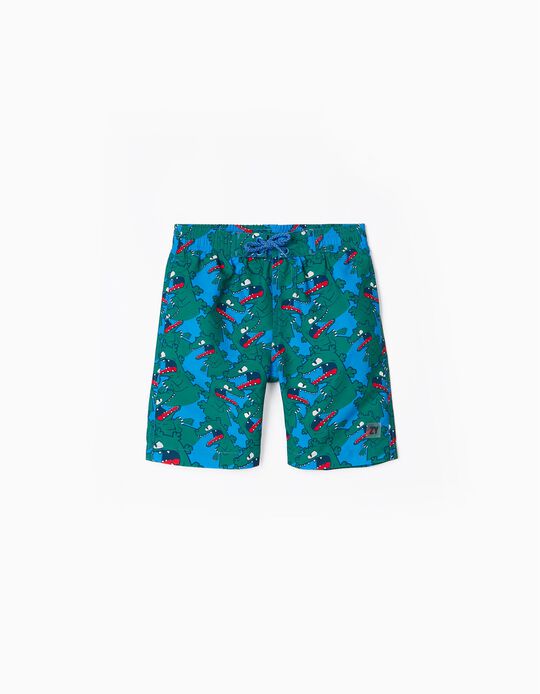 Swim Shorts UPF 80 for Boys 'Dinosaurs II', Green/Blue