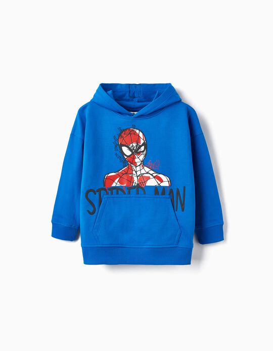 Cotton Hooded Sweatshirt for Boys 'Spider-Man', Blue