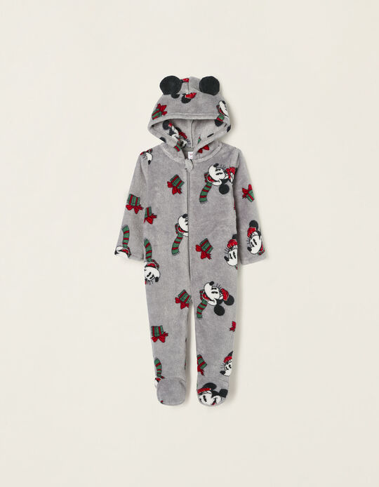 Pijama Mono para Bebé Niña 'X-Mas Minnie', Gris