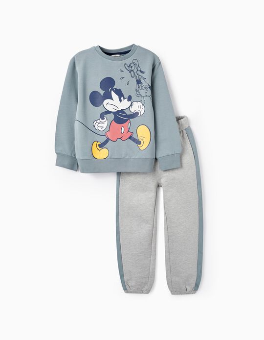 Buy Online Sweatshirt + Joggers for Boys 'Mickey & Donald', Grey/Blue