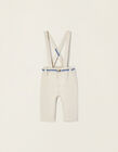 Trousers with Removable Straps for Newborns, Beige