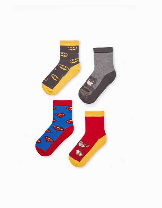 Pack of 4 Pairs of Socks for Boys 'DC Heroes', Multicolour