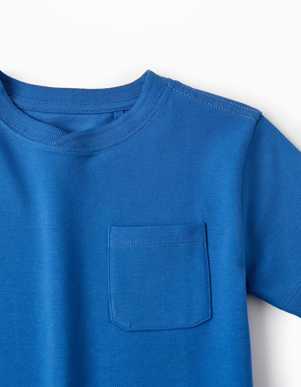 Buy Online Short-Sleeved T-Shirt in Cotton Piqué for Boys, Blue