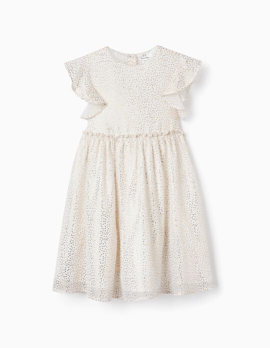 Comprar Online Vestido de Cerimónia para Menina, Branco/Dourado