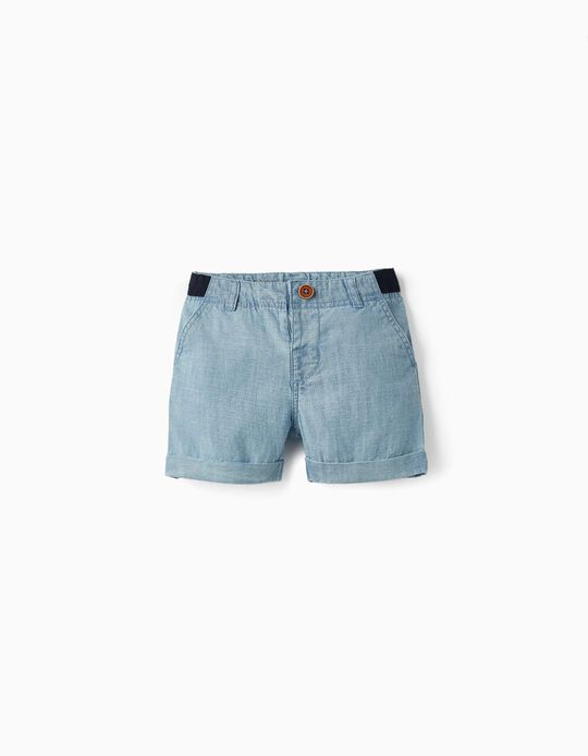 Cotton Denim Shorts for Baby Boys, Blue