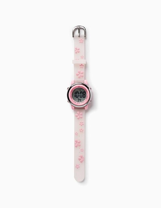 Reloj para Niña 'Flores', Rosa/Transparente